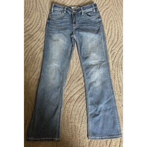 Rock & Roll Cowgirl Jeans 29x32 Mid Rise Thick Stitch Bootcut Denim